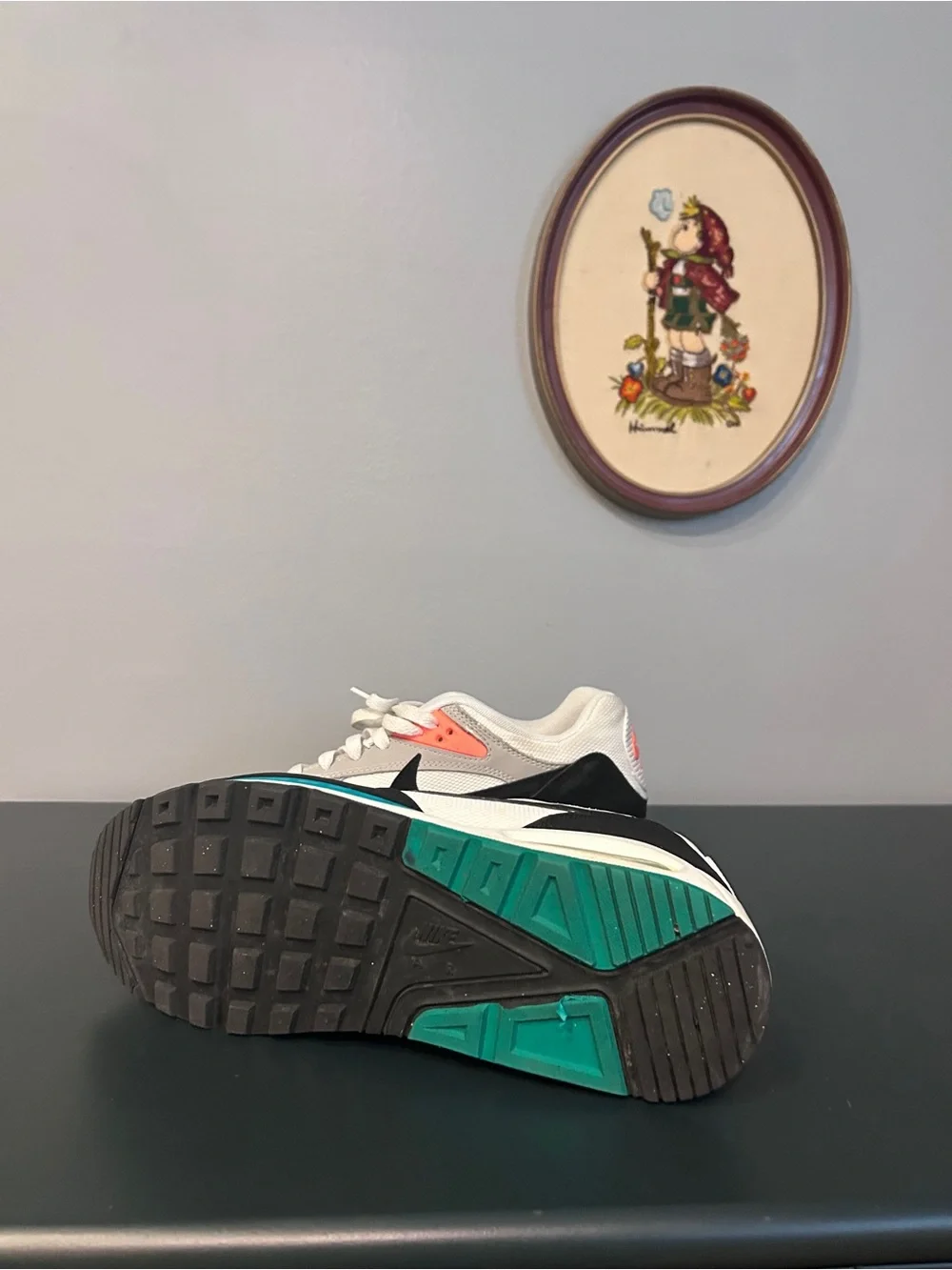 Nike Black White Teal Coral Air Max Style Sneakers